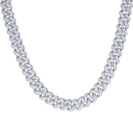 925 Sterling Silver Moissanite Necklace 12mm