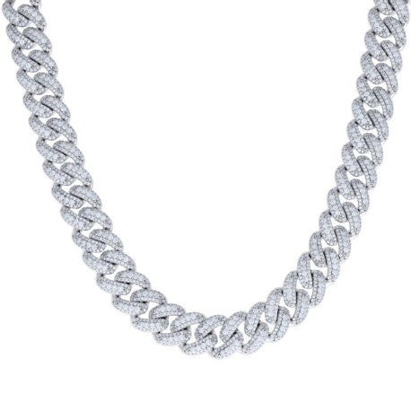 925 Sterling Silver Moissanite Necklace 12mm