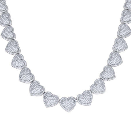 925 Sterling Silver Moissanite Necklace 14mm