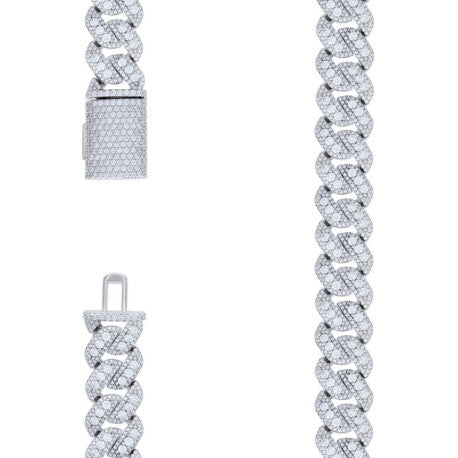 925 Sterling Silver Moissanite Necklace 14mm