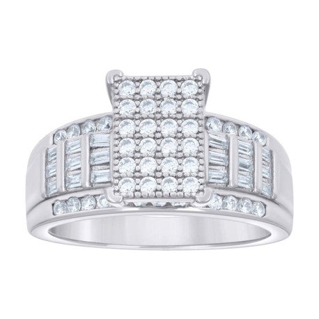 925 Sterling Silver Moissanite Ring S6-S10