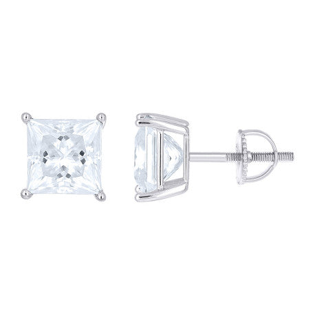 925 Sterling Silver Moissanite Stud Earrings