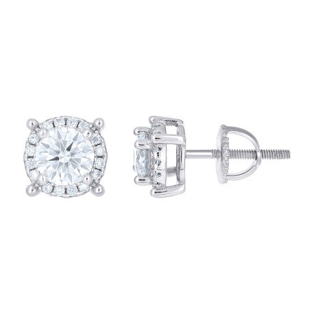 925 Sterling Silver Moissanite Stud Earrings