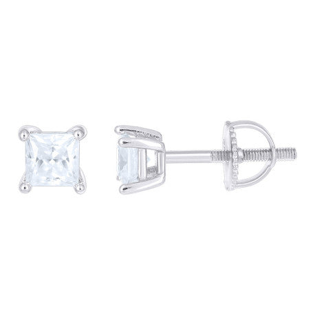 925 Sterling Silver Moissanite Stud Earrings