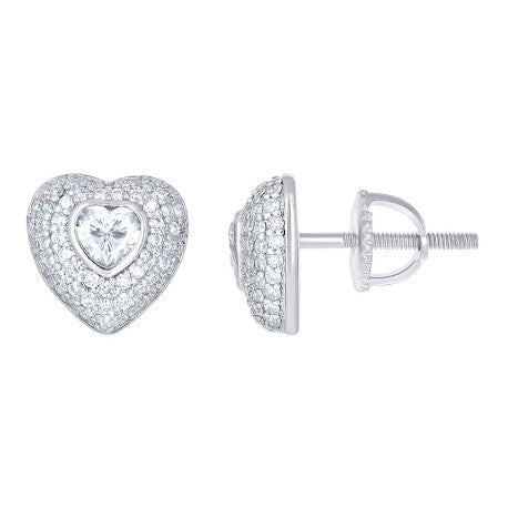 925 Sterling Silver Moissanite Stud Earrings