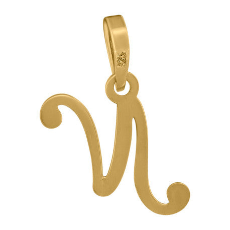 925 Sterling Silver "N" Initial Pendant
