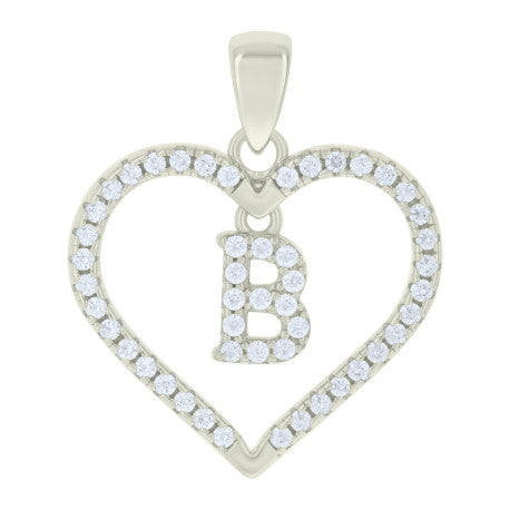 925 Sterling Silver Pendant "B"