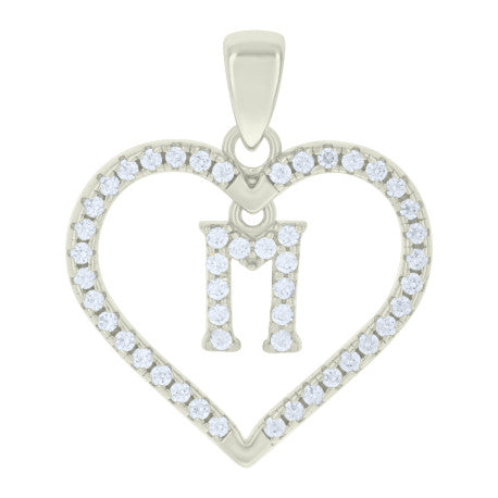 925 Sterling Silver Pendant "M"