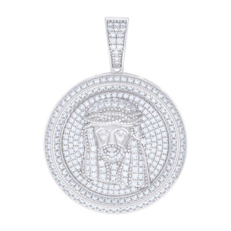 925 Sterling Silver Pendant Moissanite 1.63 Ctw
