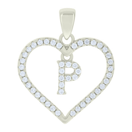 925 Sterling Silver Pendant "P"