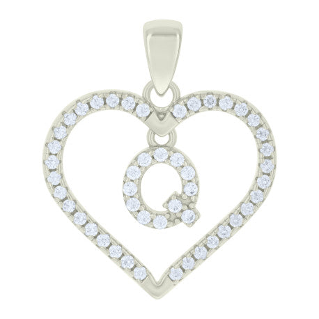 925 Sterling Silver Pendant "Q"