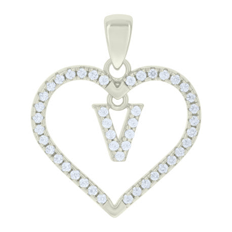 925 Sterling Silver Pendant "V"