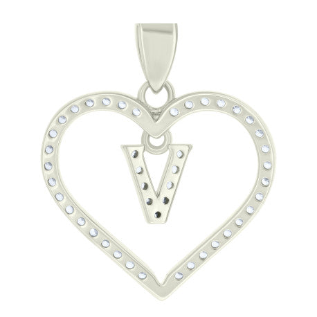 925 Sterling Silver Pendant "V"