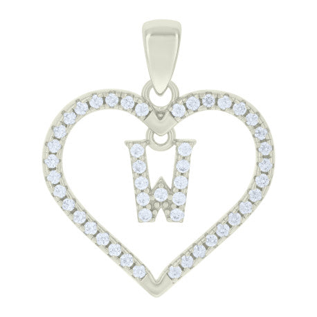 925 Sterling Silver Pendant "W"