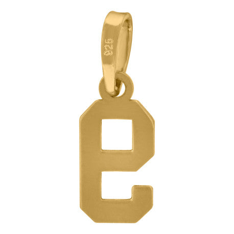 925 Sterling Silver Number Pendant "9"
