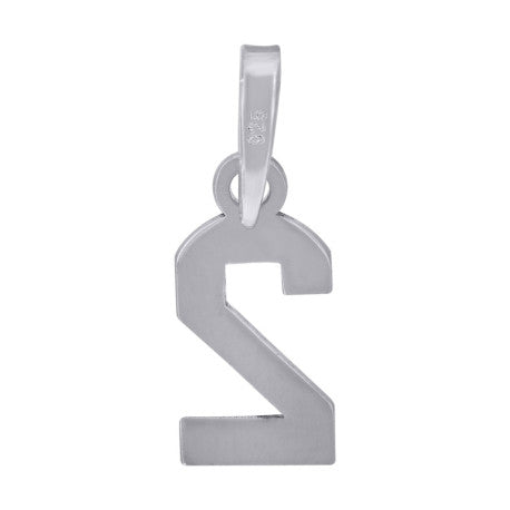 925 Sterling Silver Number Pendant "2"