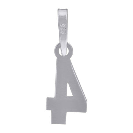 925 Sterling Silver Number Pendant "4"