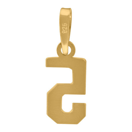 925 Sterling Silver Number Pendant "5"