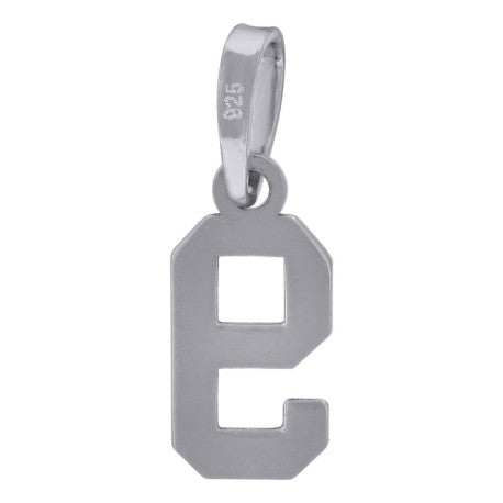 925 Sterling Silver Number Pendant "9"