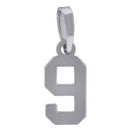 925 Sterling Silver Number Pendant "9"