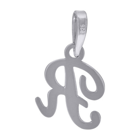 925 Sterling Silver "R" Initial Pendant