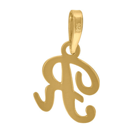 925 Sterling Silver "R" Initial Pendant