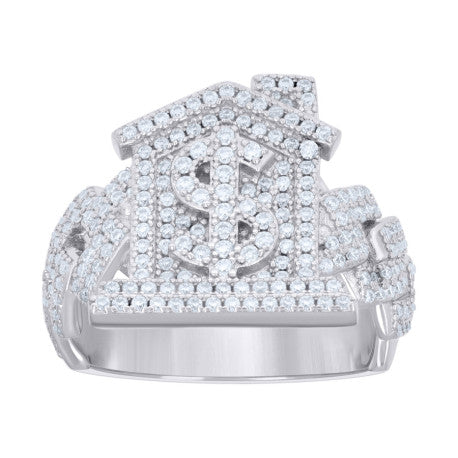 925 Sterling Silver Ring Moissanite Ctw R:1.22