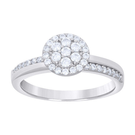 925 Sterling Silver Ring S5-S10 Moissanite Ctw 0.3