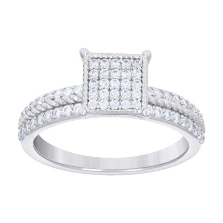 925 Sterling Silver Ring S5-S10 Moissanite Ctw 0.3