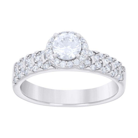 925 Sterling Silver Ring S5-S10 Moissanite Ctw 0.7