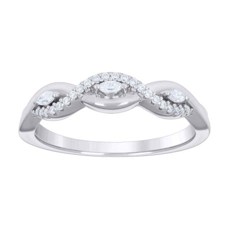 925 Sterling Silver Ring S5-S9 Moissanite Ctw 0.18