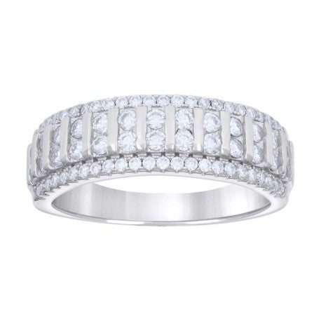 925 Sterling Silver 0.93Ctw Moissanite Ring S5-S9