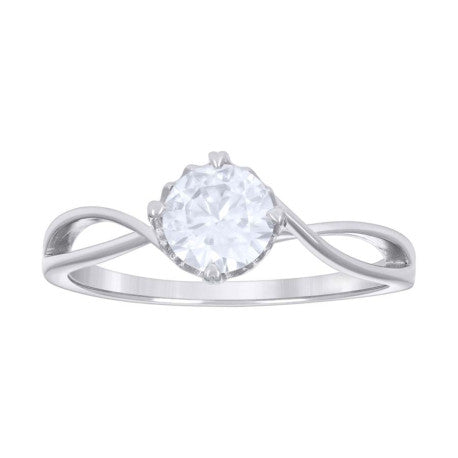 925 Sterling Silver Ring S5-S9 Moissanite Ctw 1.00