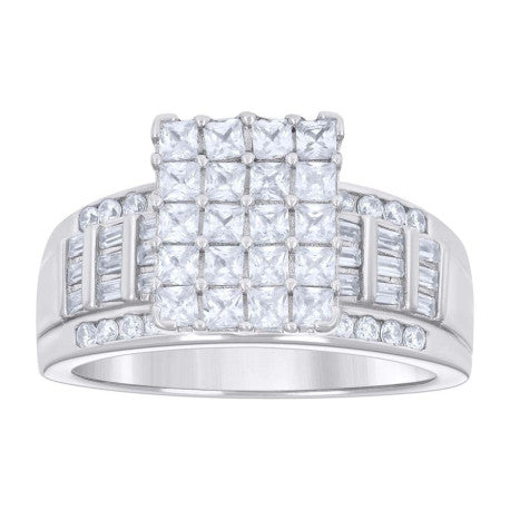 925 Sterling Silver Ring S6-S10 Moissanite Ctw R:0