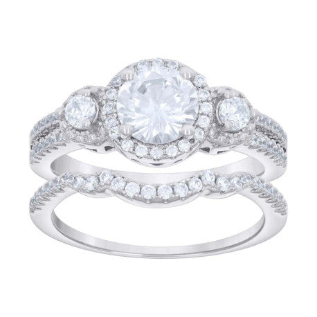925 Sterling Silver Ring S6-S9 Moissanite Ctw R:1.