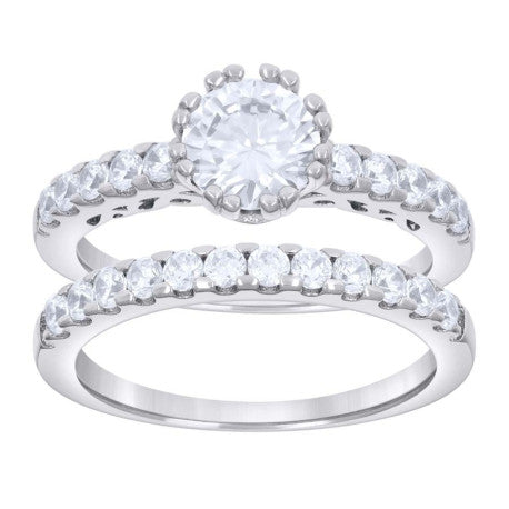 925 Sterling Silver Ring S6-S9 Moissanite Ctw R:1.