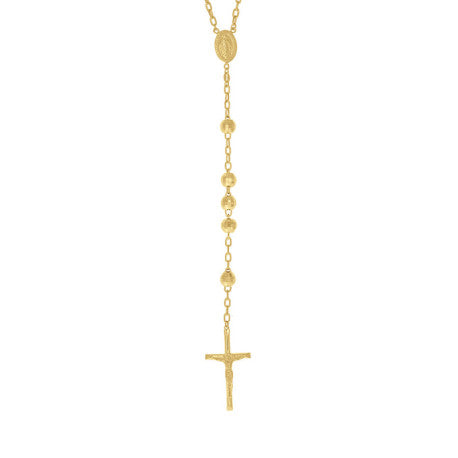 925 Sterling Silver Rosary Yellow 7mm