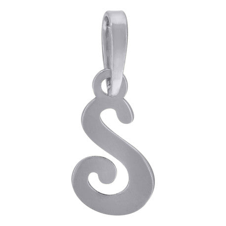925 Sterling Silver "S" Initial Pendant