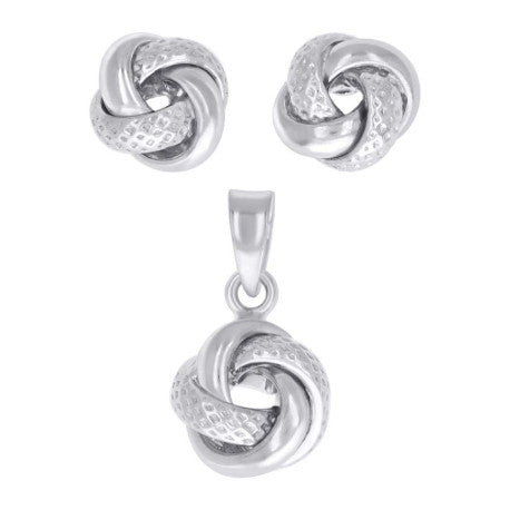 925 Sterling Silver Set Earrings And Pendant