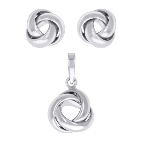 925 Sterling Silver Set Earrings And Pendant