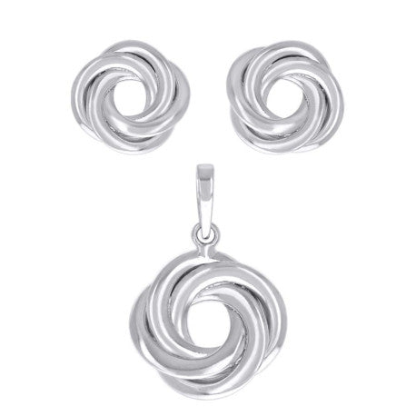 925 Sterling Silver Set Earrings And Pendant