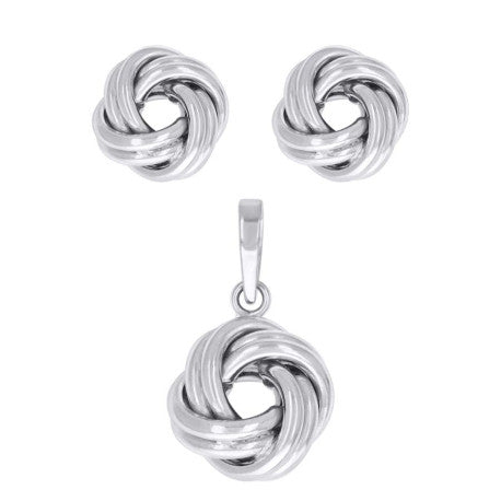 925 Sterling Silver Set Earrings And Pendant