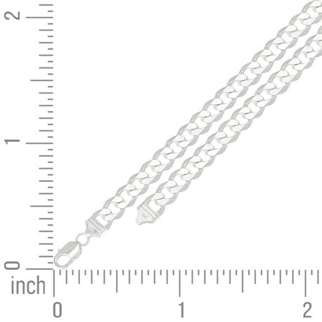 925 Sterling Silver Solid Classic Cuban Chain Silver 300 11mm