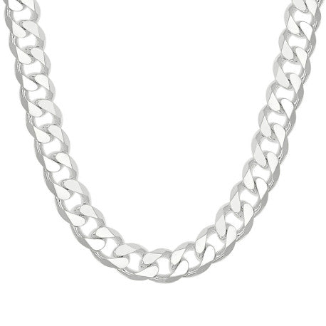 925 Sterling Silver Solid Classic Cuban Chain Silver 350 13mm