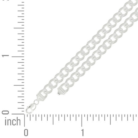 925 Sterling Silver Solid Pave Classic Cuban Chain Silver 350 13mm