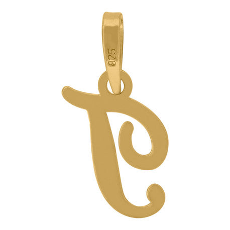 925 Sterling Silver "T" Initial Pendant
