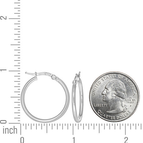 925 Sterling Silver Tube Hoop Earrings 2mm-20
