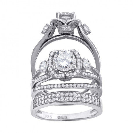 925 Trio Cz Ring