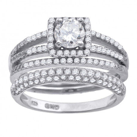925 Trio Cz Ring