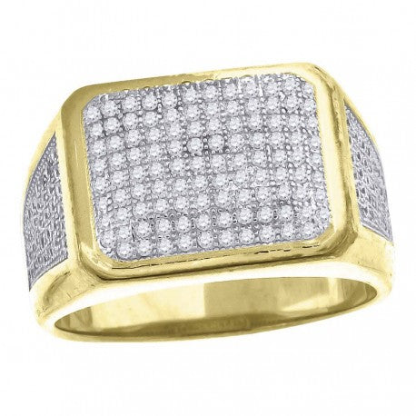 925-Yellow-Pl Micro-Pave Ring